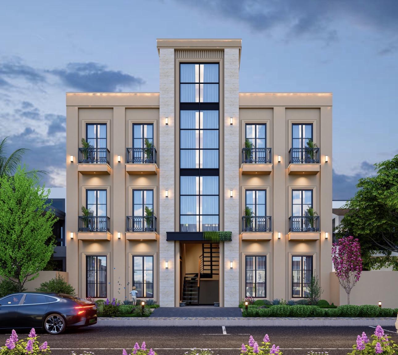 Prime Townhouse evening facade